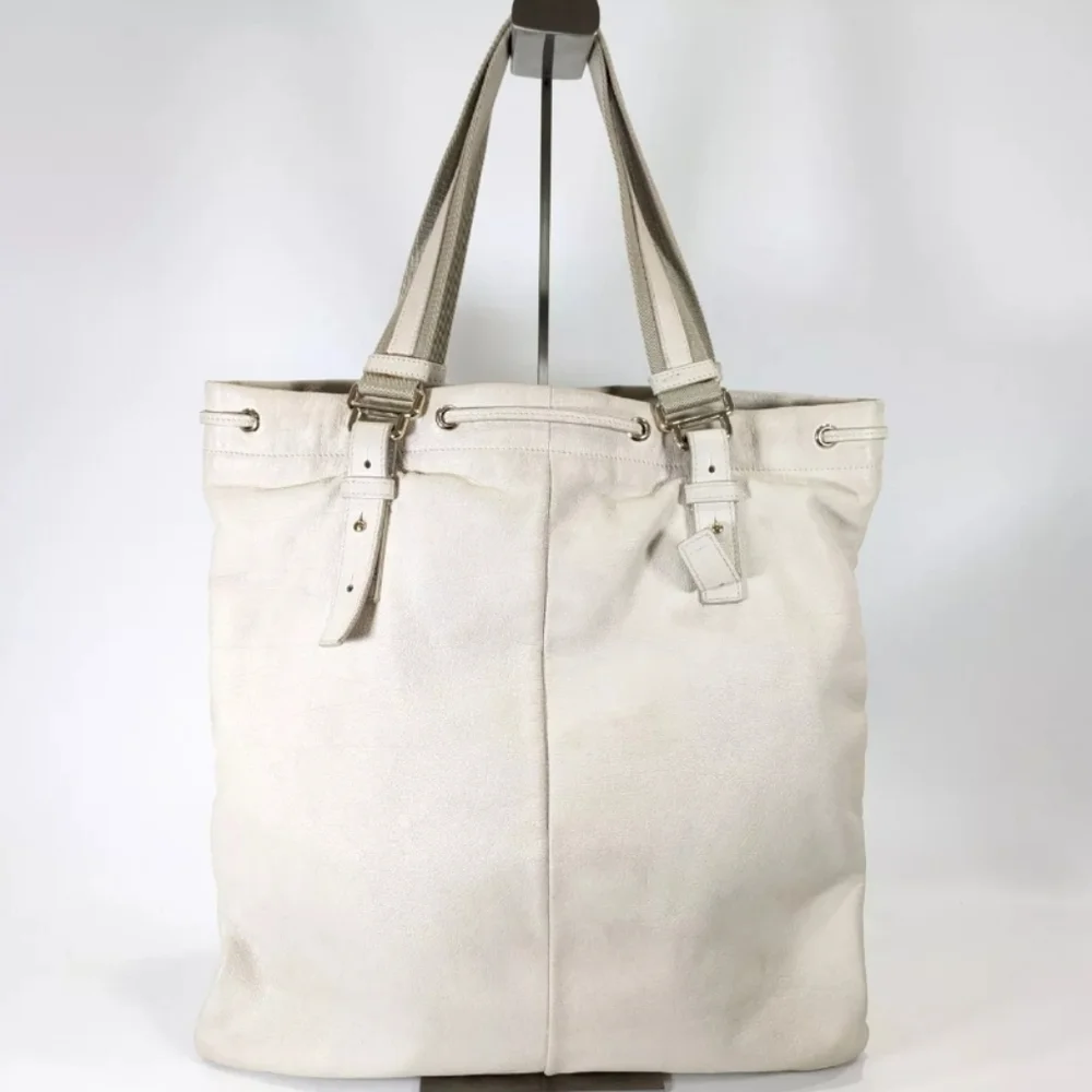 YSL 🔥 Rare 🔥 Leather Kahala Studded Cream Tote Bag, Large! - Picture 3 of 12
